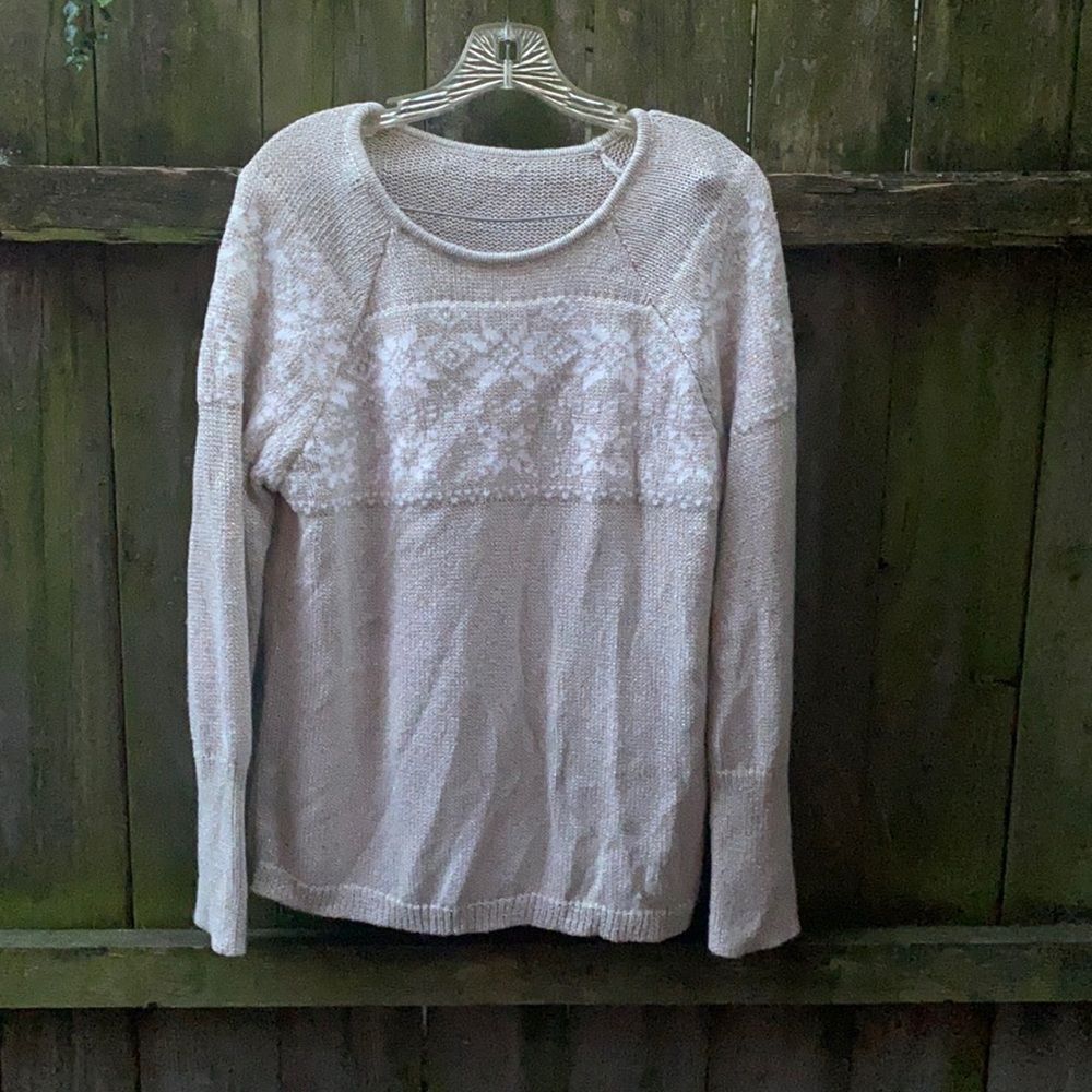 Gold shimmer snow flake sweater sz. L